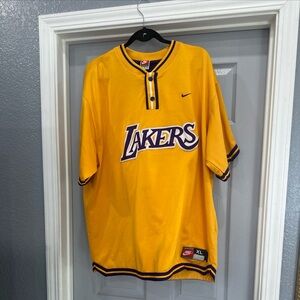 LA Lakers NBA Authentic Size XL 97-98 Warmup Shirt Pro Cut Jersey Nike